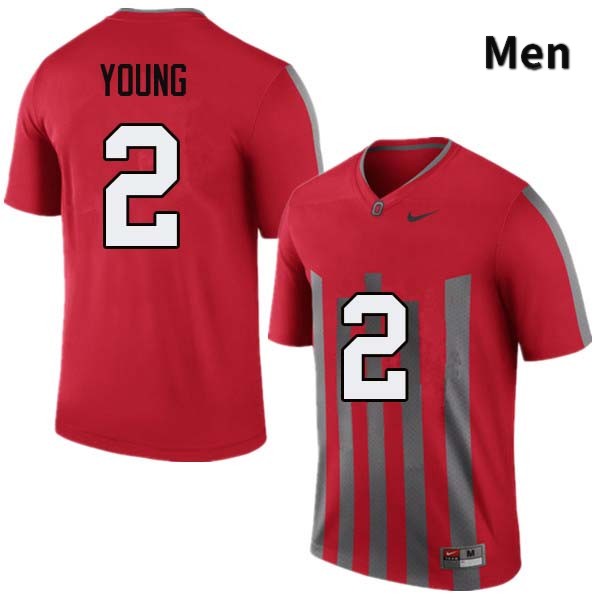 Ohio State Buckeyes Chase Young Men's #2 Throwback Authentic Stitched College Football Jersey